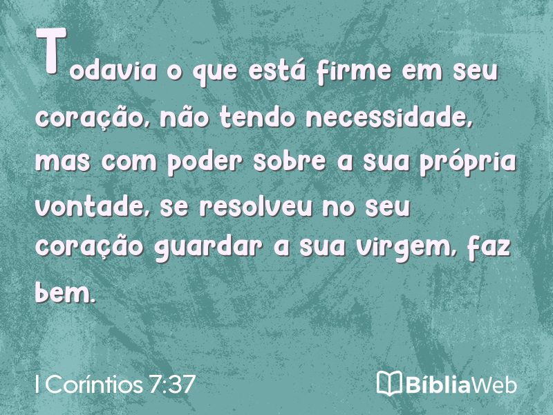 I Coríntios 7:37 em imagem para compartilhar