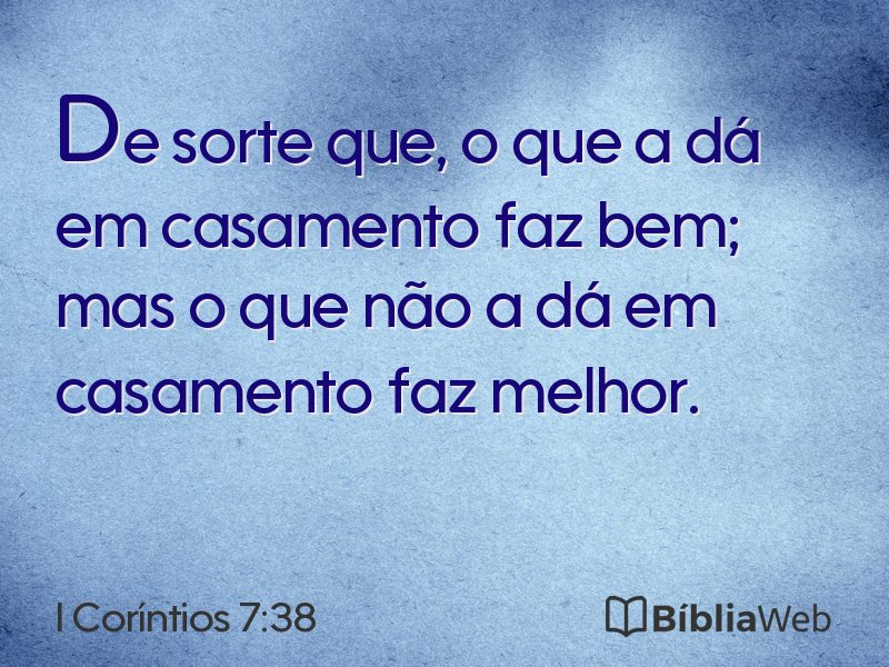 I Coríntios 7:38 em imagem para compartilhar