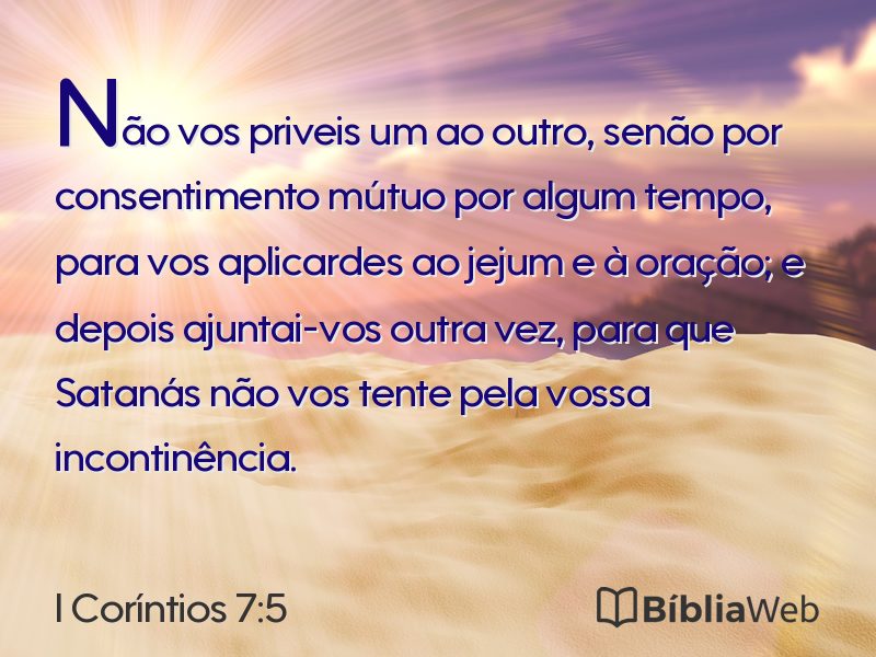 I Coríntios 7:5 em imagem para compartilhar