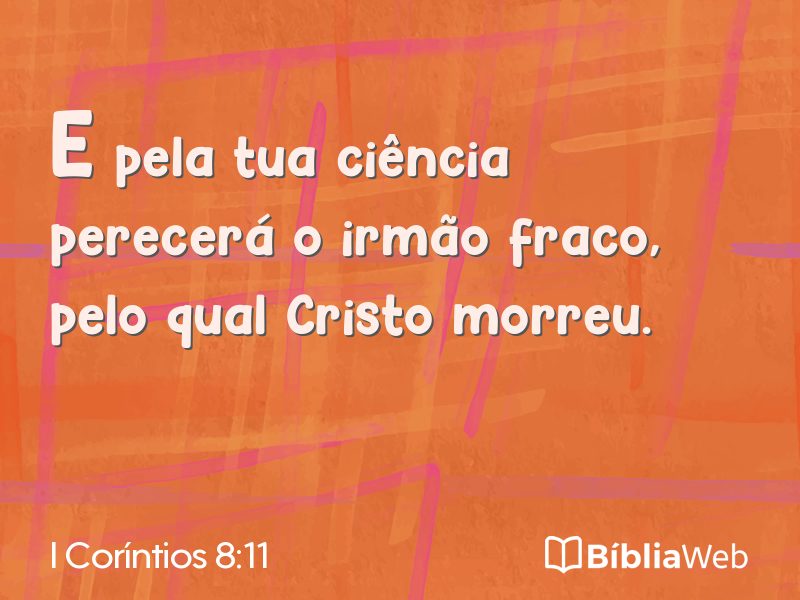 I Coríntios 8:11 em imagem para compartilhar