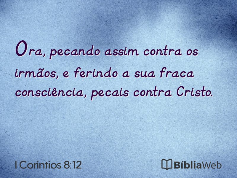 I Coríntios 8:12 em imagem para compartilhar