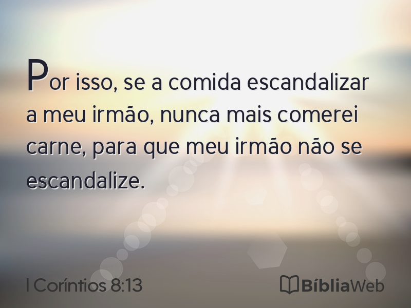 I Coríntios 8:13 em imagem para compartilhar