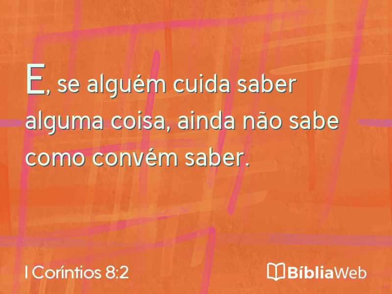 I Coríntios 8:2 em imagem para compartilhar