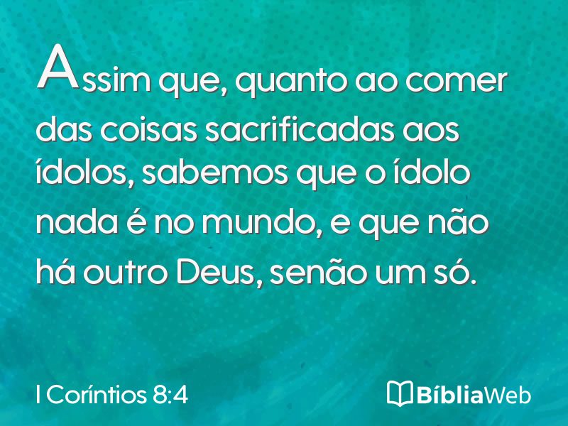 I Coríntios 8:4 em imagem para compartilhar