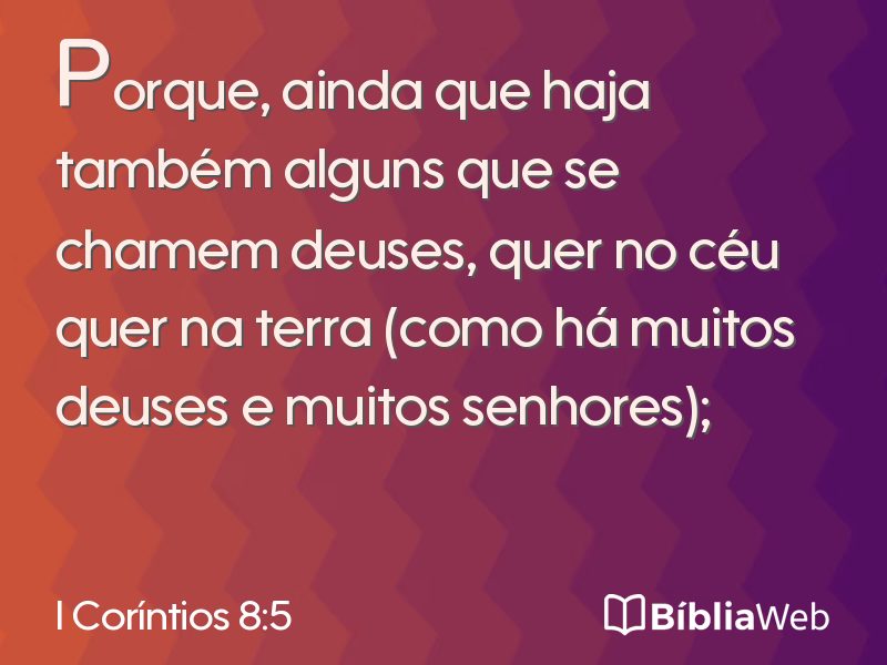 I Coríntios 8:5 em imagem para compartilhar