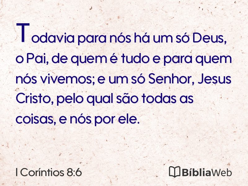 I Coríntios 8:6 em imagem para compartilhar