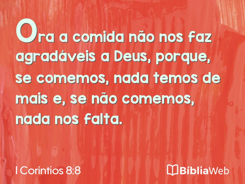 I Coríntios 8:8 em imagem para compartilhar