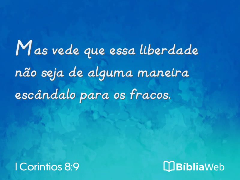 I Coríntios 8:9 em imagem para compartilhar