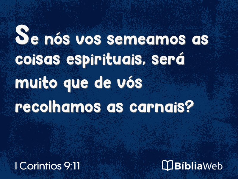 I Coríntios 9:11 em imagem para compartilhar