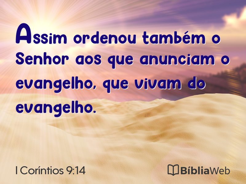 I Coríntios 9:14 em imagem para compartilhar