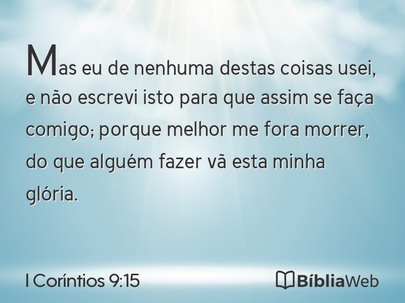 I Coríntios 9:15 em imagem para compartilhar