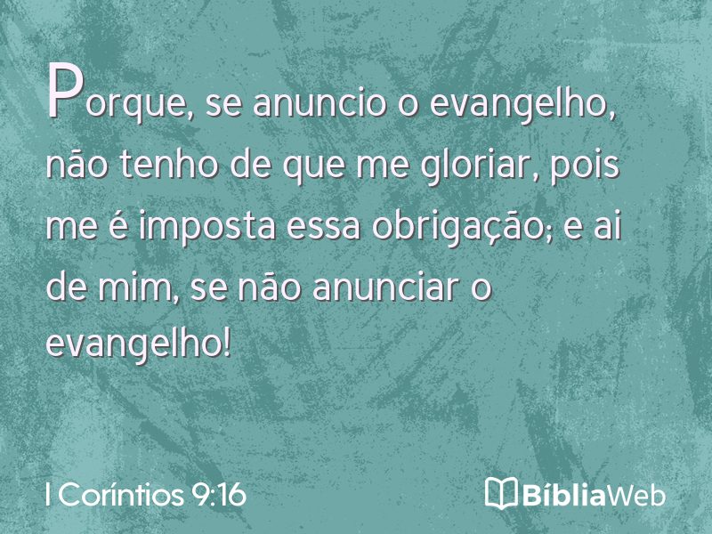 I Coríntios 9:16 em imagem para compartilhar