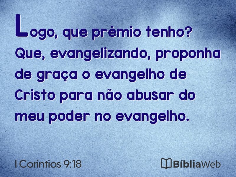I Coríntios 9:18 em imagem para compartilhar