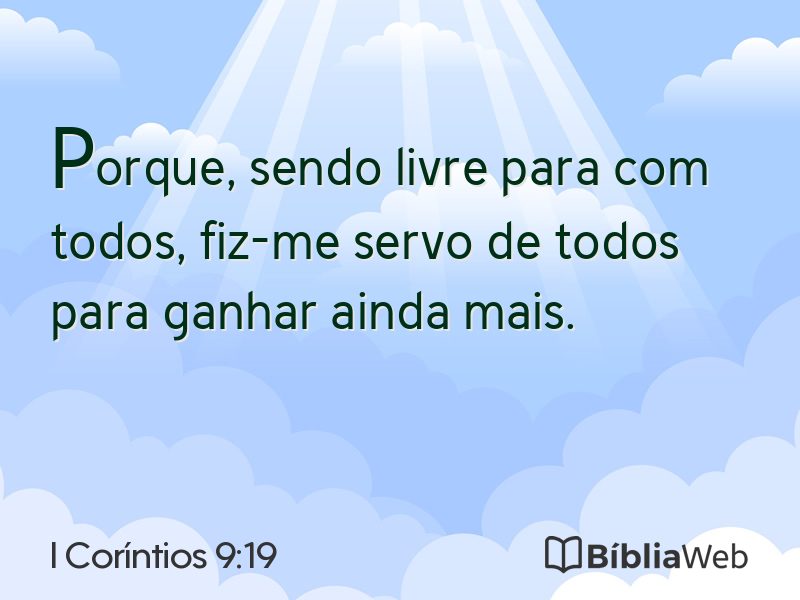 I Coríntios 9:19 em imagem para compartilhar