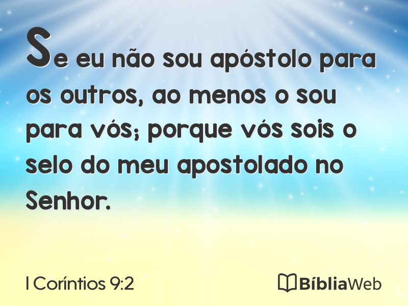 I Coríntios 9:2 em imagem para compartilhar