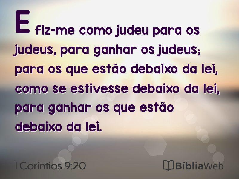 I Coríntios 9:20 em imagem para compartilhar