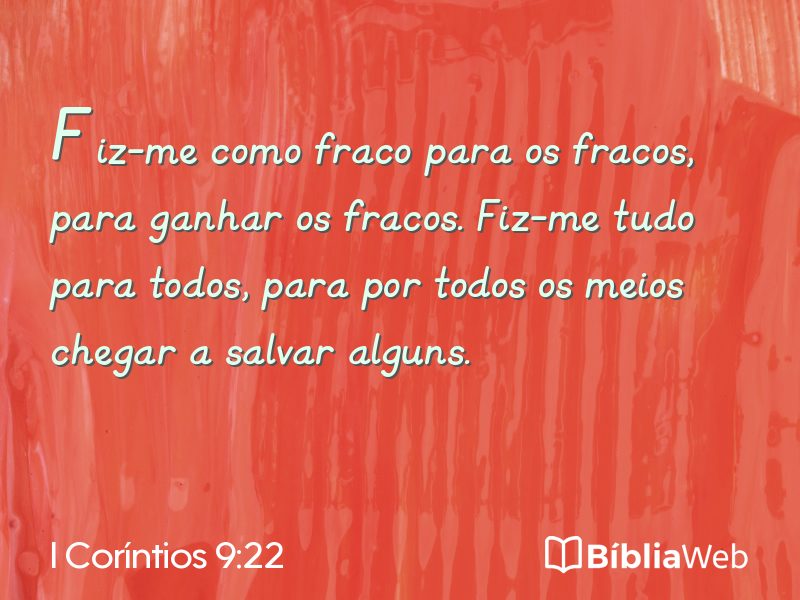 I Coríntios 9:22 em imagem para compartilhar