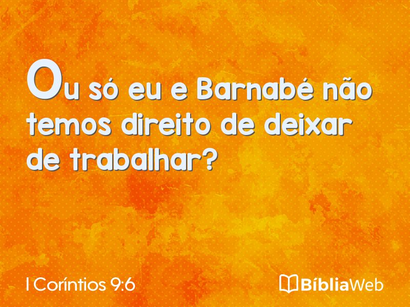 I Coríntios 9:6 em imagem para compartilhar
