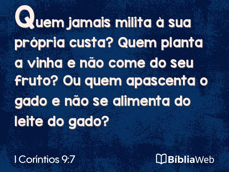 I Coríntios 9:7 em imagem para compartilhar