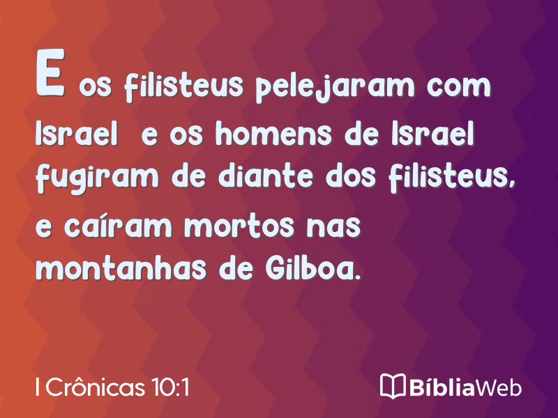 I Crônicas 10:1 em imagem para compartilhar