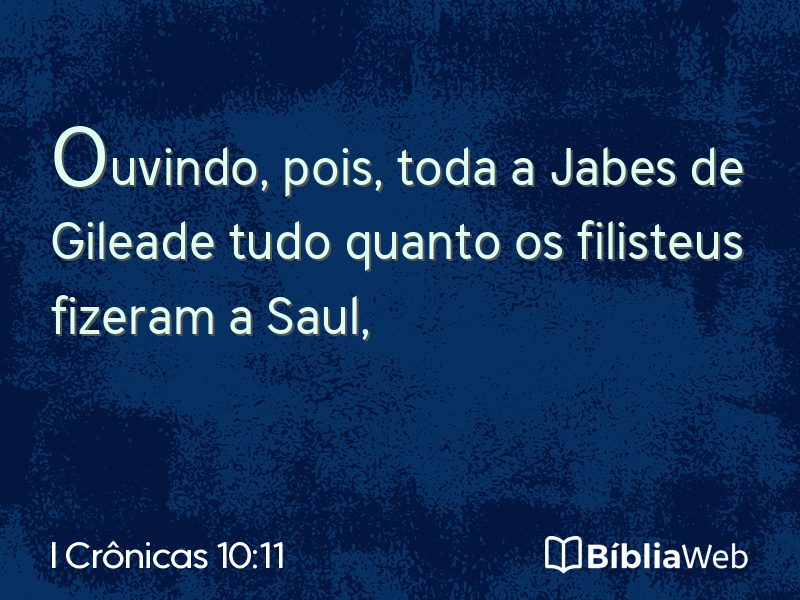 I Crônicas 10:11 em imagem para compartilhar