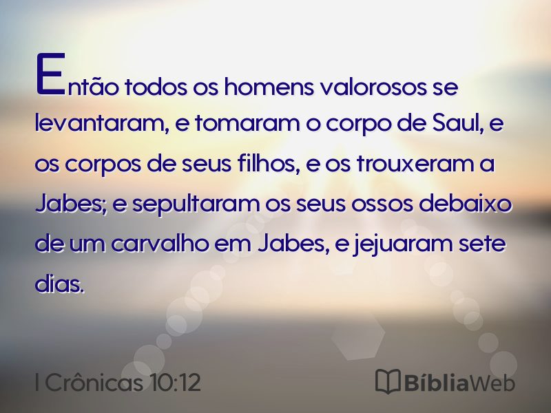 I Crônicas 10:12 em imagem para compartilhar