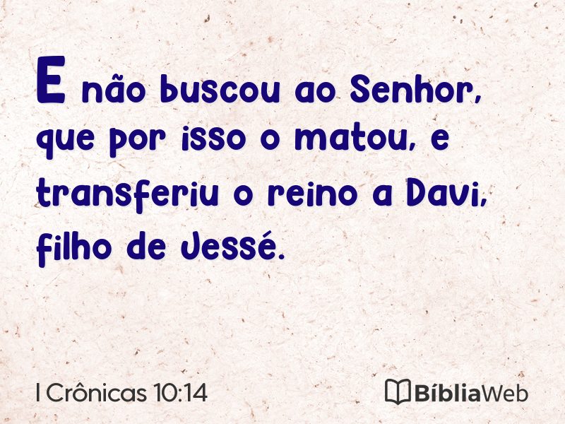 I Crônicas 10:14 em imagem para compartilhar