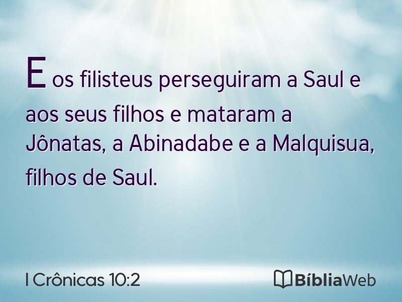 I Crônicas 10:2 em imagem para compartilhar