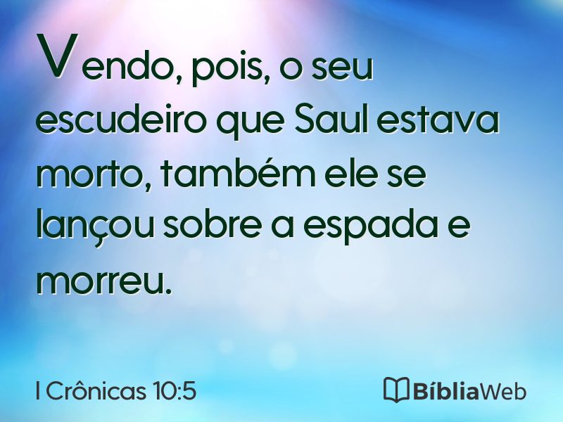 I Crônicas 10:5 em imagem para compartilhar