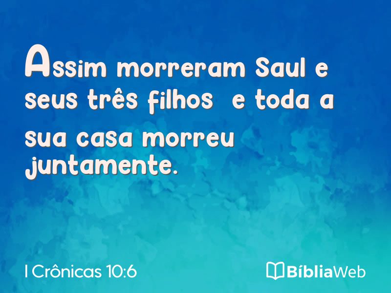 I Crônicas 10:6 em imagem para compartilhar