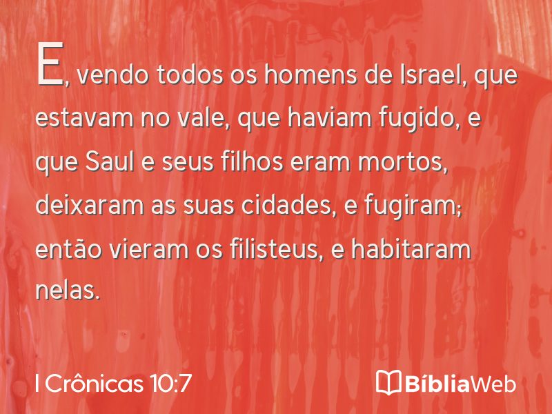 I Crônicas 10:7 em imagem para compartilhar