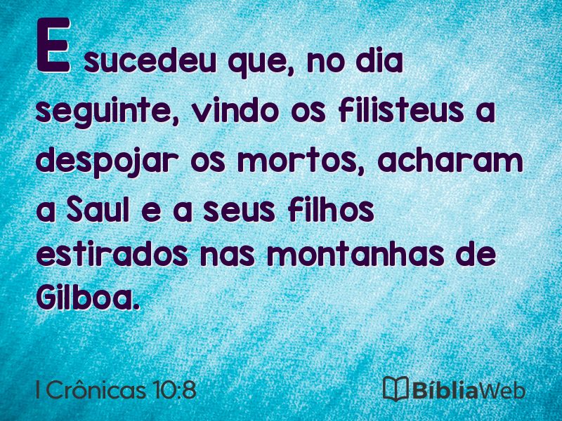 I Crônicas 10:8 em imagem para compartilhar