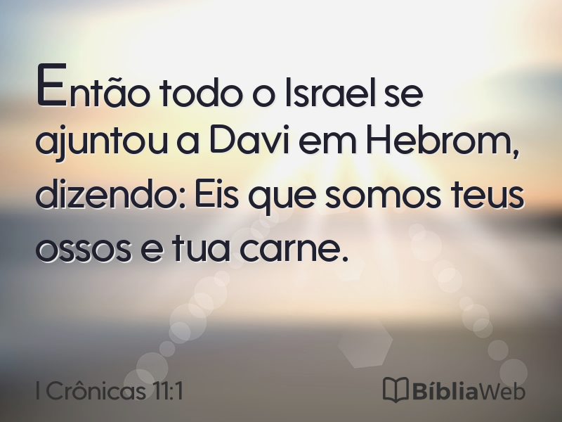 I Crônicas 11:1 em imagem para compartilhar