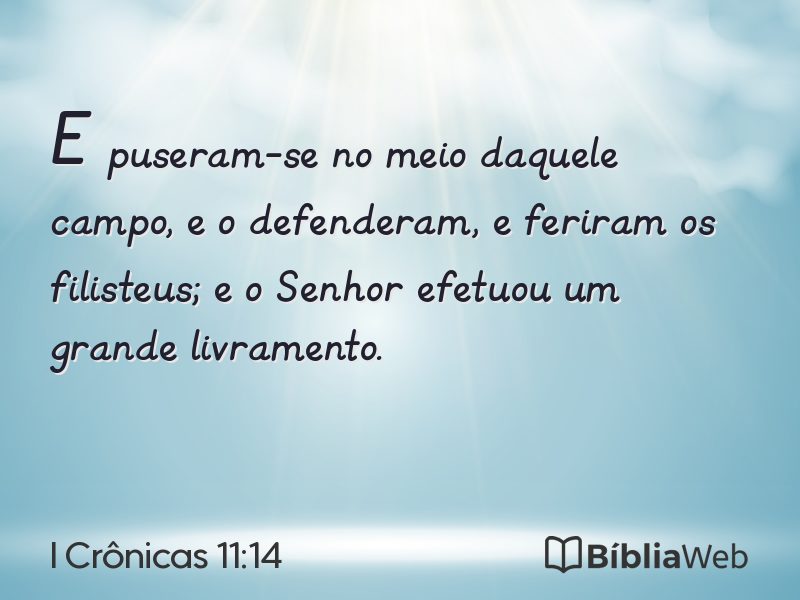 I Crônicas 11:14 em imagem para compartilhar