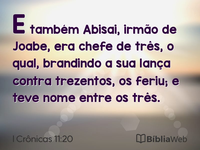 I Crônicas 11:20 em imagem para compartilhar