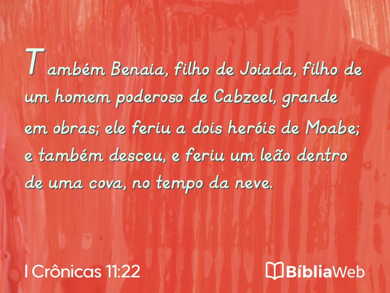 I Crônicas 11:22 em imagem para compartilhar