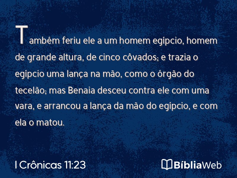 I Crônicas 11:23 em imagem para compartilhar