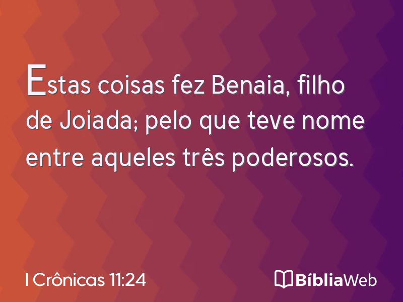 I Crônicas 11:24 em imagem para compartilhar