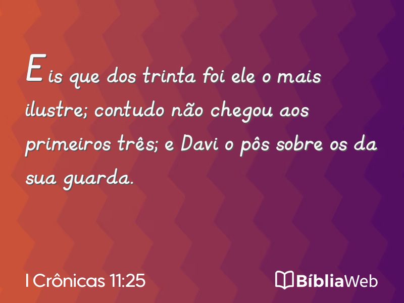I Crônicas 11:25 em imagem para compartilhar