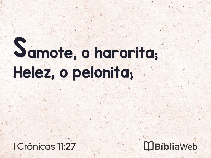 I Crônicas 11:27 em imagem para compartilhar