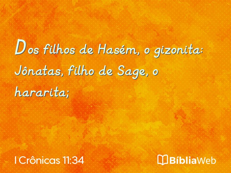 I Crônicas 11:34 em imagem para compartilhar