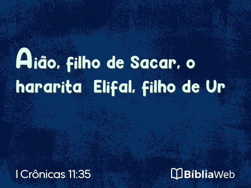 I Crônicas 11:35 em imagem para compartilhar