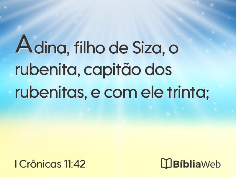 I Crônicas 11:42 em imagem para compartilhar