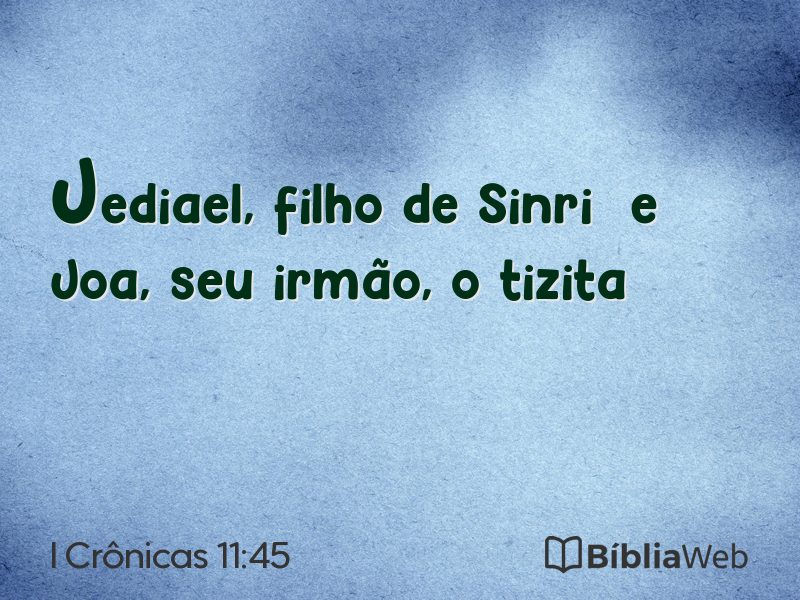 I Crônicas 11:45 em imagem para compartilhar