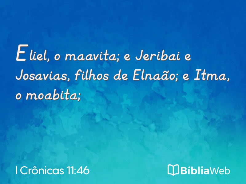 I Crônicas 11:46 em imagem para compartilhar