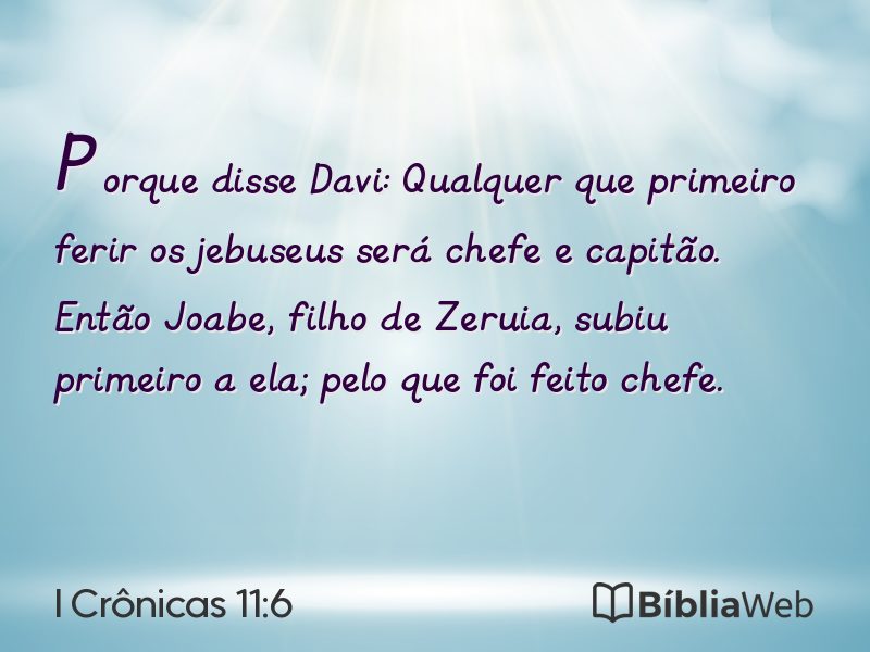 I Crônicas 11:6 em imagem para compartilhar