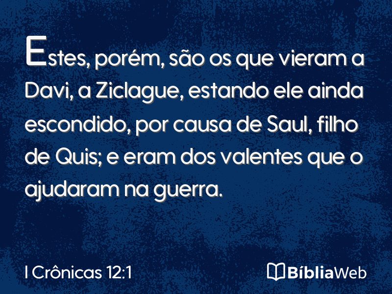 I Crônicas 12:1 em imagem para compartilhar