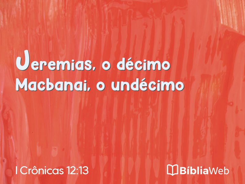 I Crônicas 12:13 em imagem para compartilhar