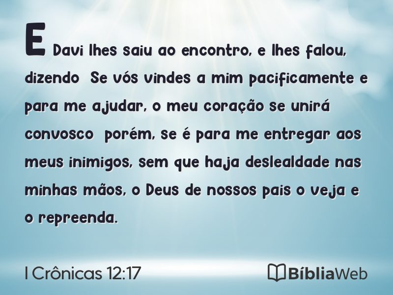 I Crônicas 12:17 em imagem para compartilhar
