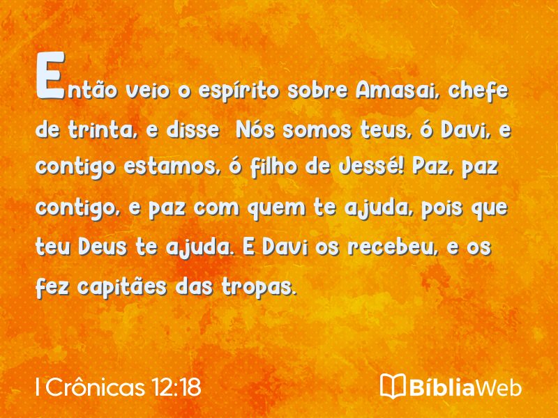 I Crônicas 12:18 em imagem para compartilhar